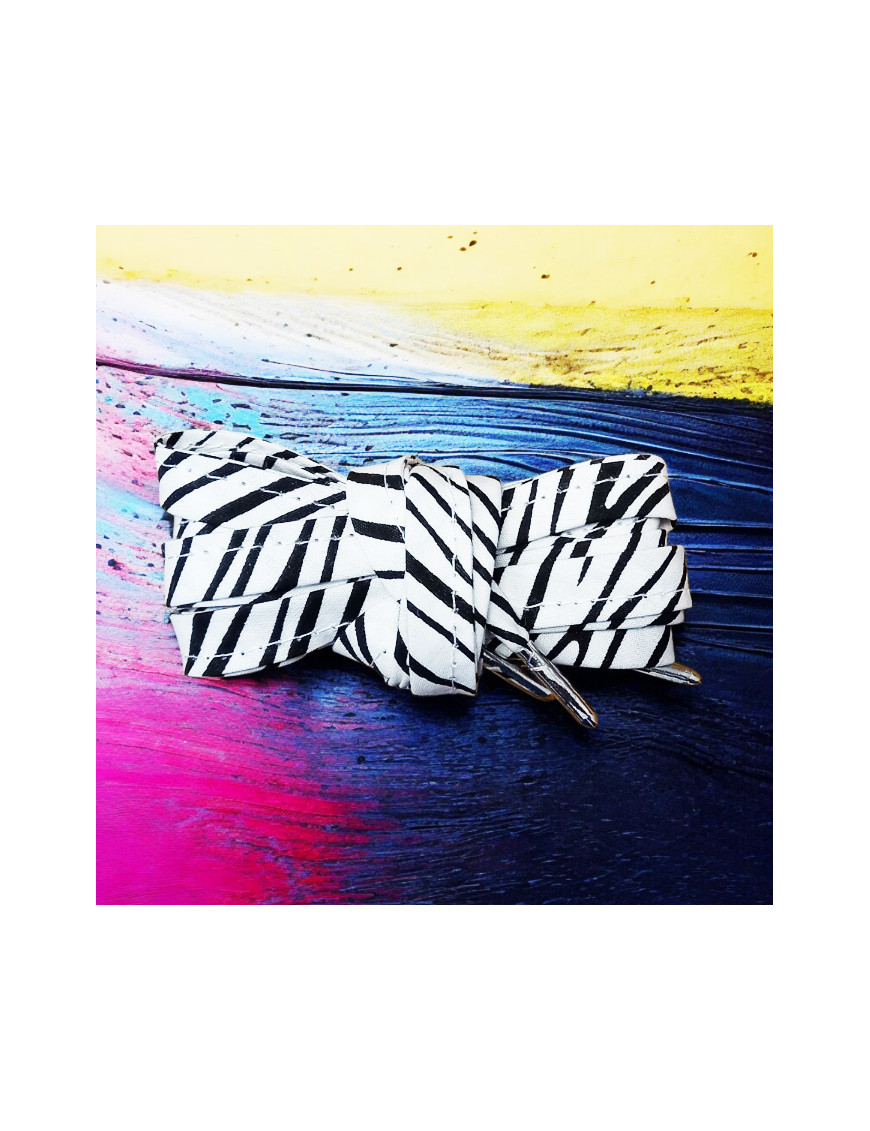 Paar Stoffschnürsenkel - ZEBRA (schwarz und weiß)