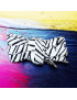 Coppia di lacci in tessuto - ZEBRA (nero e bianco)