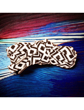 Par de cordones de tela - AZTECA (blanco y negro)