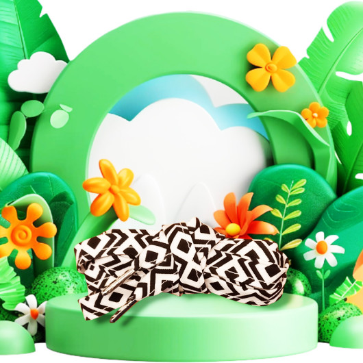 Paar Stoffschnürsenkel - AZTEKA (schwarz und weiß)