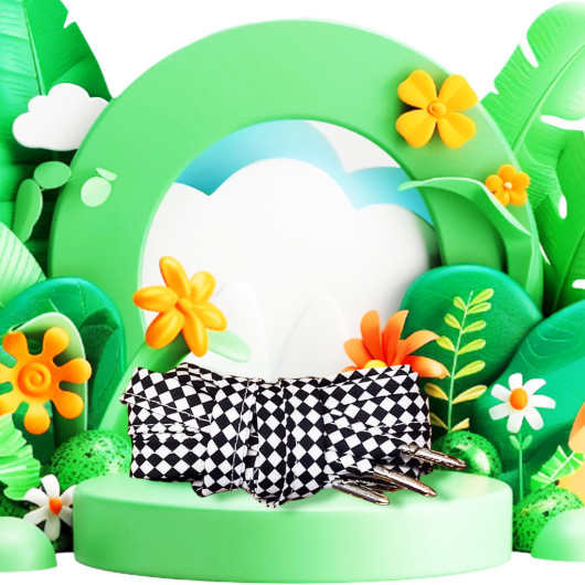 Paio di lacci in tessuto - CASSA (bianco e nero)