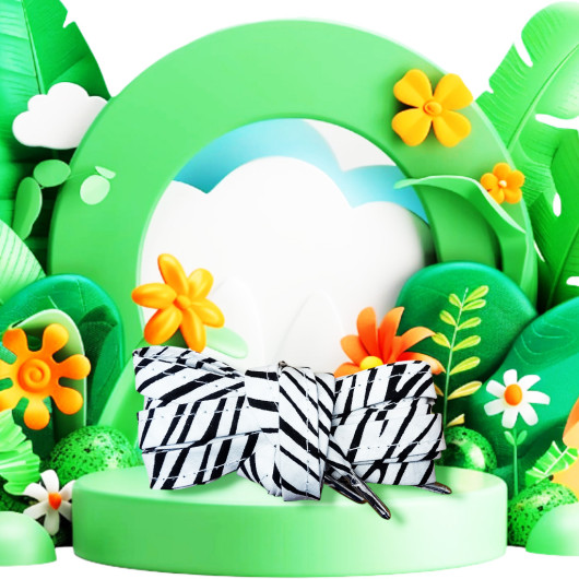 Paar stoffen veters - ZEBRA (zwart-wit)