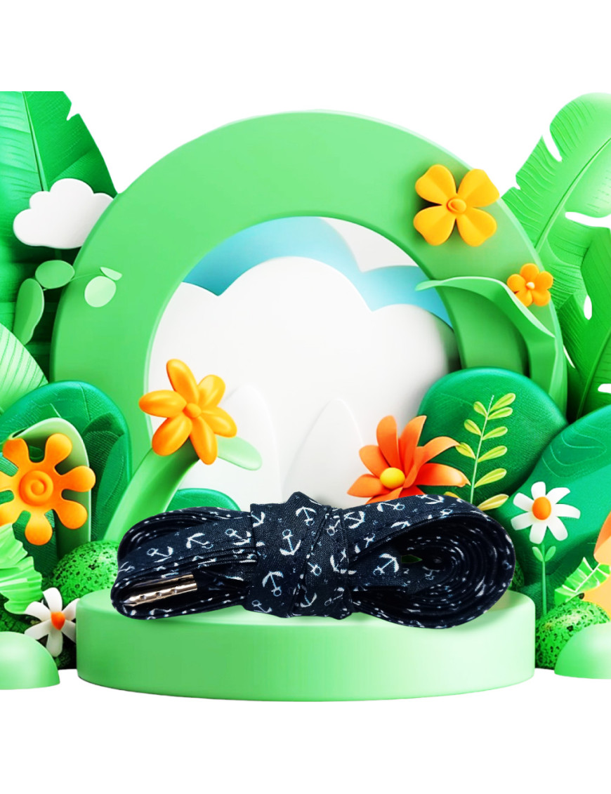 Paio di lacci in tessuto - MARINE ANCHOR (blu navy)