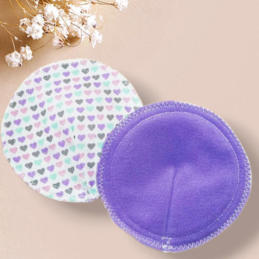 Coussinets d'allaitement lavables - COEURS TENDRES