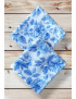 Washable and reusable cotton handkerchiefs - BRIDGERTON COBALT (20 x 20 cm)