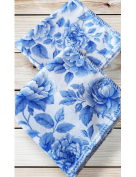 Fazzoletti in cotone lavabili e riutilizzabili - BRIDGERTON COBALT (20 x 20 cm)