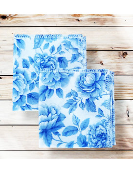Pañuelos de algodón lavables y reutilizables - BRIDGERTON COBALT (20 x 20 cm)