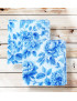 Washable and reusable cotton handkerchiefs - BRIDGERTON COBALT (20 x 20 cm)