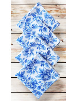 Wasbare en herbruikbare katoenen zakdoeken - BRIDGERTON COBALT