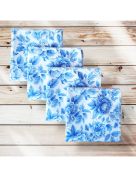 Pañuelos de algodón lavables y reutilizables - BRIDGERTON COBALT