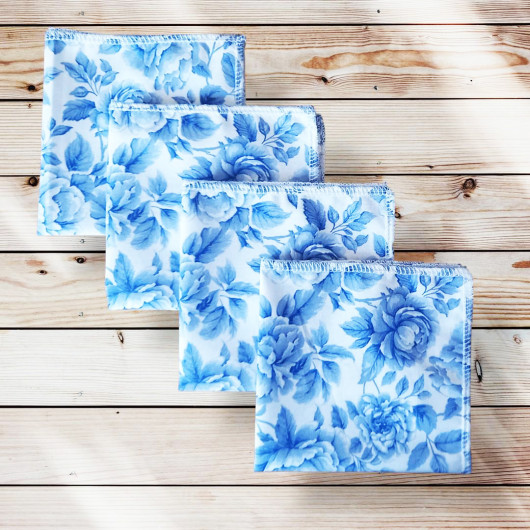 Pañuelos de algodón lavables y reutilizables - BRIDGERTON COBALT