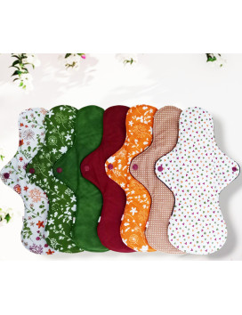 Paquete de 7 compresas lavables - FLORES DE CAMPO - (XL/NOCHE)