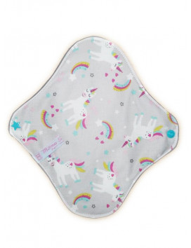 Set 4 serviettes hygiéniques lavables LICORNES (M)